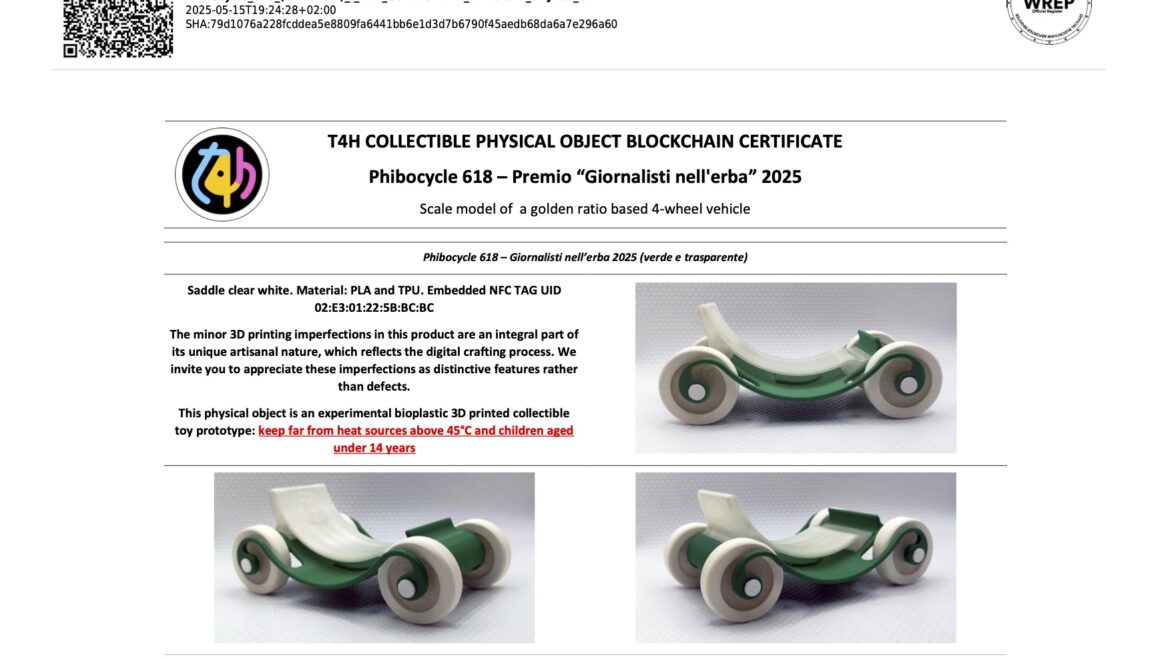 Collectible certification UID 02E301225BBCBC